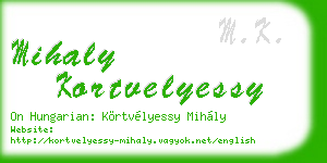 mihaly kortvelyessy business card