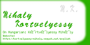 mihaly kortvelyessy business card